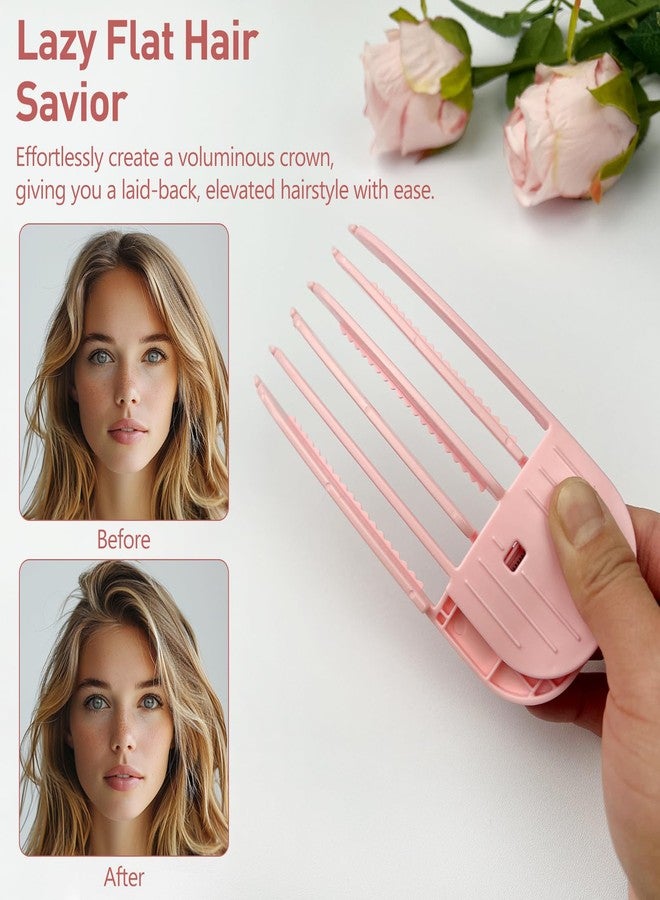 Zoolinn 2PCS Pink Shaping Styling Comb, for Fluffy Bangs, No-Trace Root Lifting Clips, High Crown Volume Tool for Men & Women, Easy Tool - Image 3